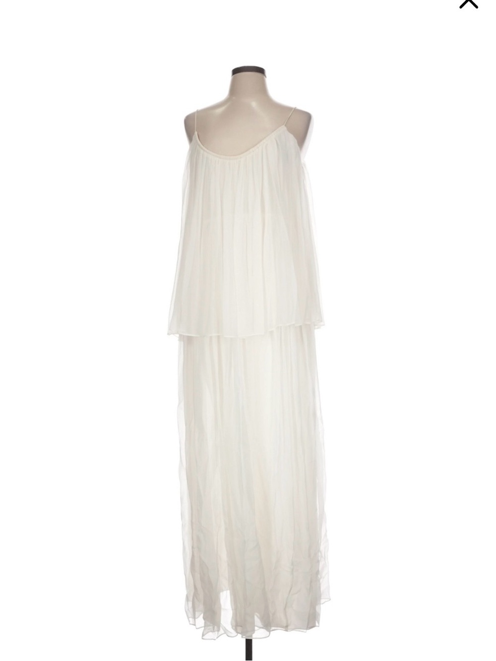 Elizabeth and James White Layered Chiffon Maxi Dress